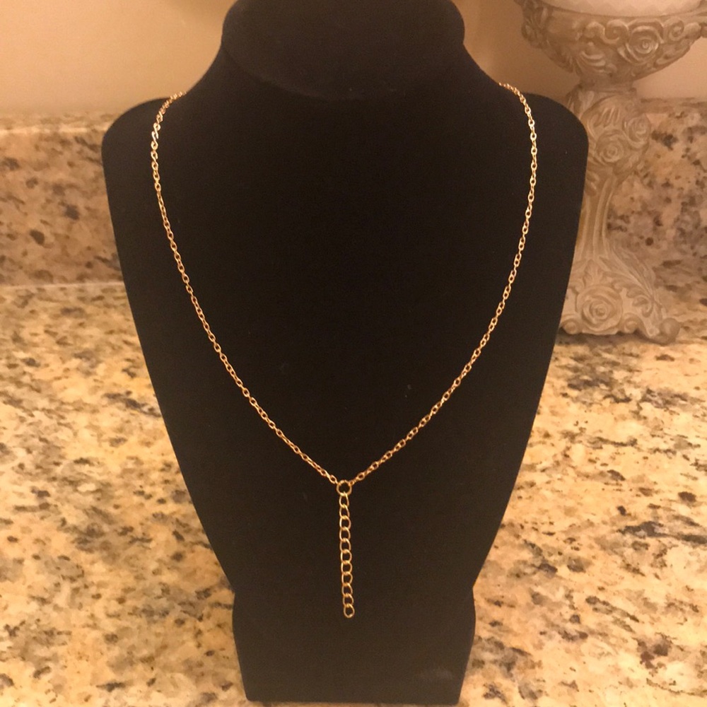 NWOT Long Gold Colored Chain Necklace